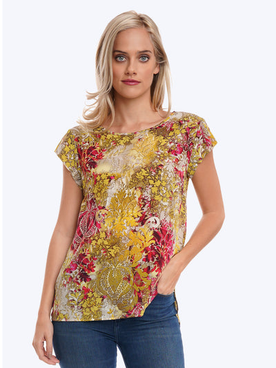 Tianello Bali Gold Washable Silk Ellie BlouseWash