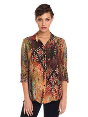 Tianello "Bijou" Print  Washable Silk "Loving" Blouse-Wash