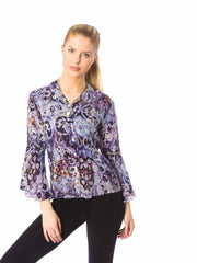 Tianello Washable Silk Print "Devesa" Blouse-Wash