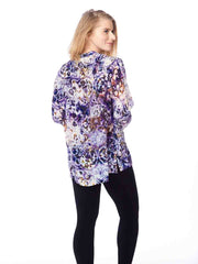 Tianello  "Bhakti" Print  Washable Silk "Diva' Blouse-Wash