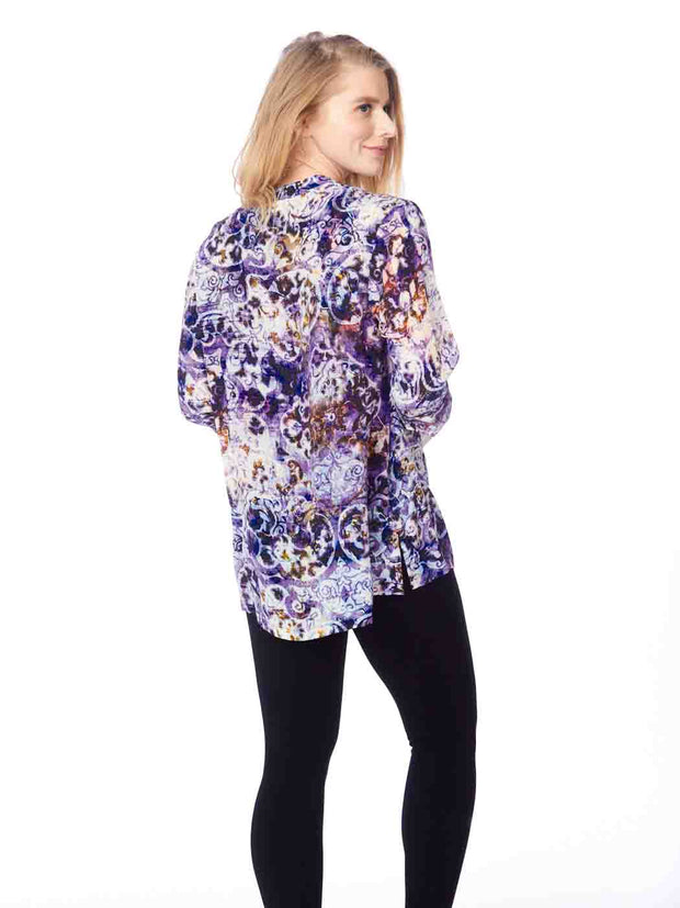 Tianello  "Bhakti" Print  Washable Silk "Diva' Blouse-Wash