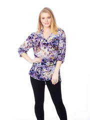 Tianello  "Bhakti" Print  Washable Silk "Diva' Blouse-Wash