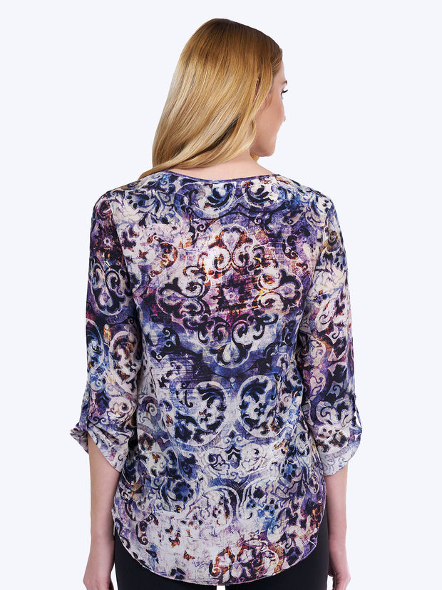 Tianello Bhakti Washable Silk Avlyne Blouse-Lychee