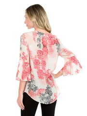 Tianello "Crown" Print Washable Silk "Trey" Blouse-Wash