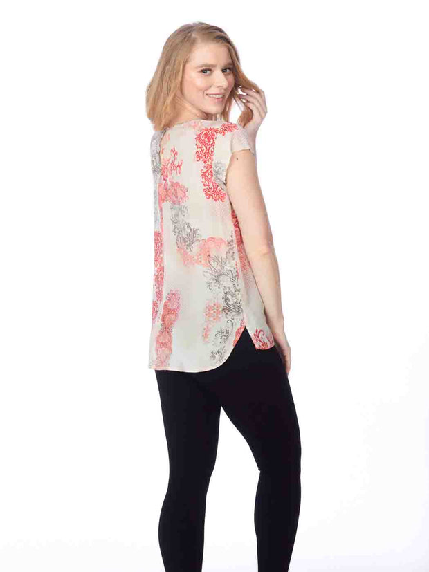 Tianello "Crown" Print Washable Silk "Ellie" Blouse-Wash