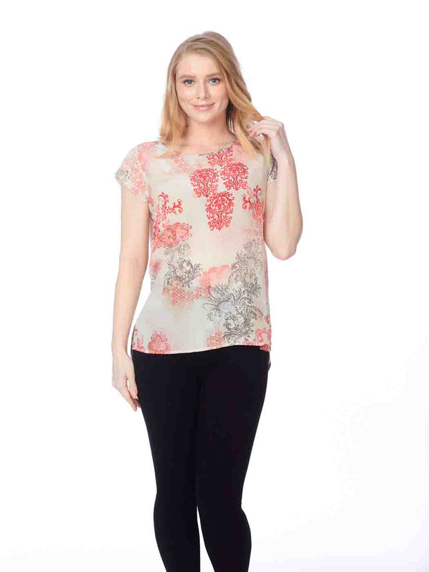 Tianello "Crown" Print Washable Silk "Ellie" Blouse-Wash