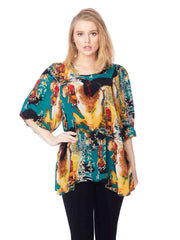 Tianello "Princess Masumi" Print Washable Silk "Shannon" Blouse-Wash