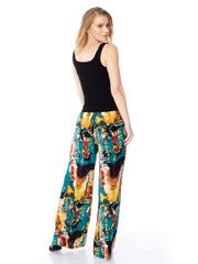 Tianello "Princess Masumi" Print Washable Silk "Palazzo" Pant-Wash