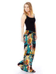 Tianello "Princess Masumi" Print Washable Silk "Palazzo" Pant-Wash