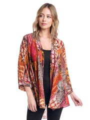 Tianello "Enlove" Print Washable Silk Jolin Kimono-Wash