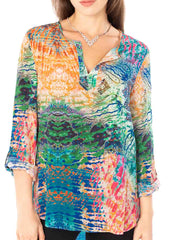 Tianello "Endura" Print Washable Silk "Avlyne" Blouse-Wash