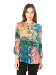 Tianello "Endura" Print Washable Silk "Avlyne" Blouse-Wash