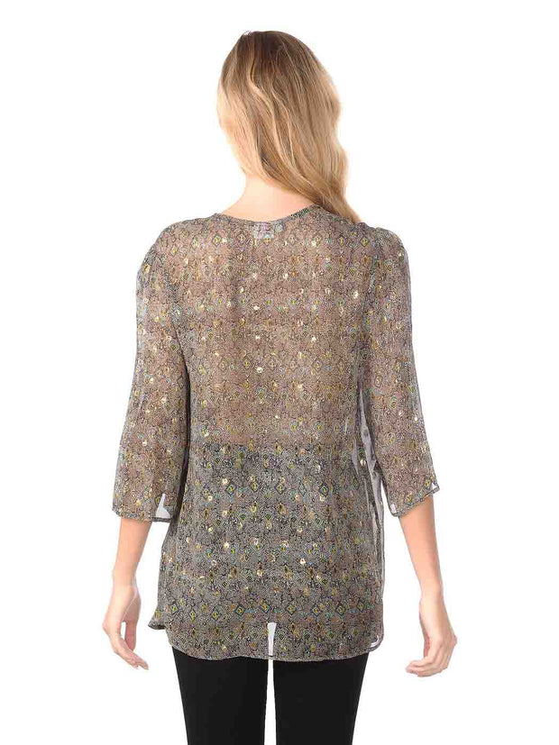 Tianello "GOLDIE" Washable Silk Vanna Blouse-Wash