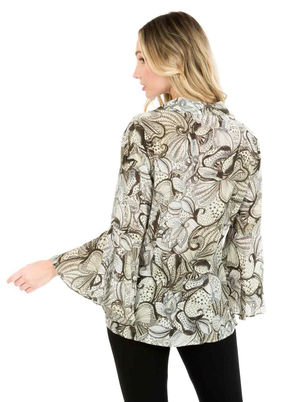 Tianello "Washable Silk" Printed "Devesa" Blouse-Wash