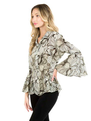 Tianello "Washable Silk" Printed "Devesa" Blouse-Wash