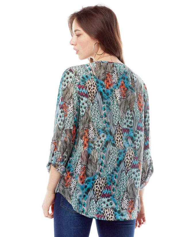 Tianello "HipCat" Washable Silk Avlyne Blouse-Wash