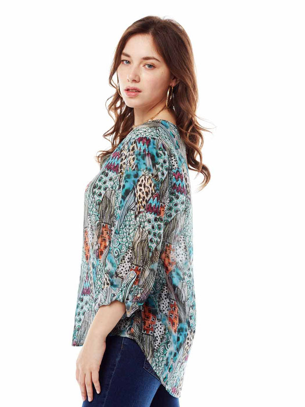 Tianello "HipCat" Washable Silk Avlyne Blouse-Wash