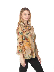 Tianello "Phelan" Print Washable Silk Print "Devesa" Blouse-Wash