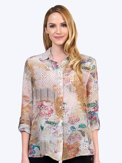 Tianello Jaipur print Washable Silk "Loving" Blouse-Wash
