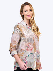 Tianello Jaipur print Washable Silk "Loving" Blouse-Wash