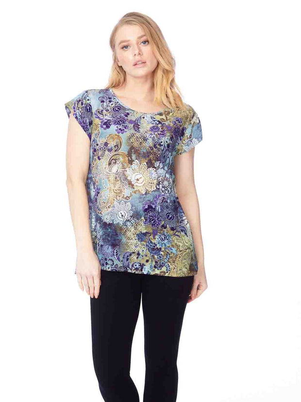 Tianello "Lenciaga" Print Washable Silk "Ellie" Blouse-Wash