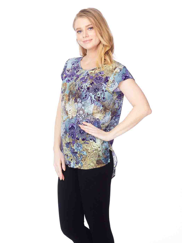 Tianello "Lenciaga" Print Washable Silk "Ellie" Blouse-Wash