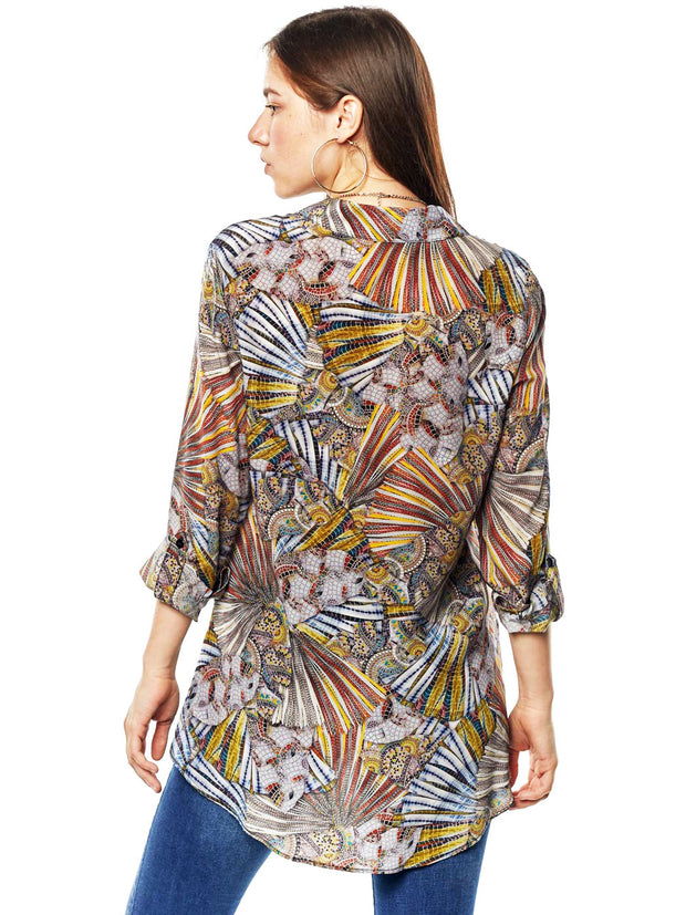 Tianello LeQueen Print Washable Silk "Loving" Blouse-Wash