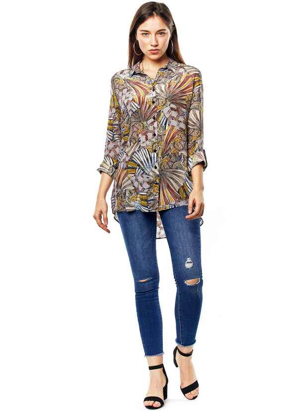 Tianello LeQueen Print Washable Silk "Loving" Blouse-Wash