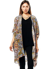 Tianello "LeQween" Printed Washable Silk Zen Robe-Wash