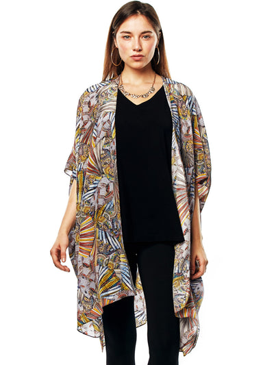 Tianello "LeQween" Printed Washable Silk Zen Robe-Wash