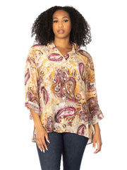 Tianello "Medina" Print Washable Silk "Loving" Blouse-Wash