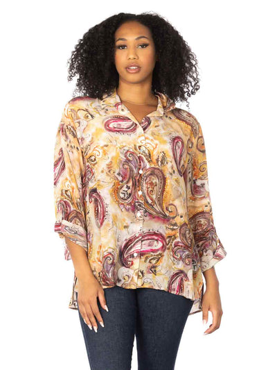 Tianello "Medina" Print Washable Silk "Loving" Blouse-Wash