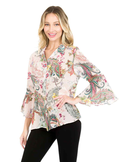 Tianello "Washable Silk" Phelan Print "Devesa" Blouse-Wash