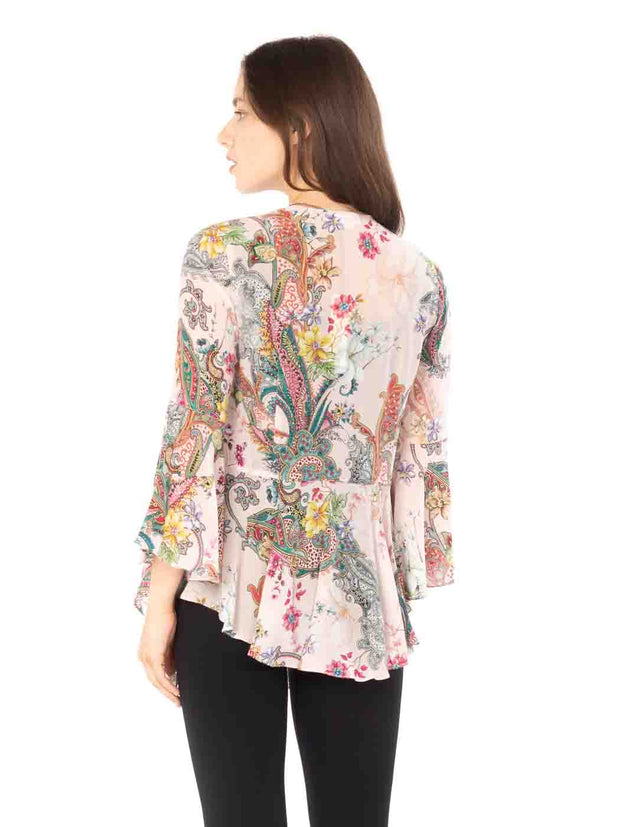Tianello "Phelan" Print Washable Silk "Kai" Kimono-Wash
