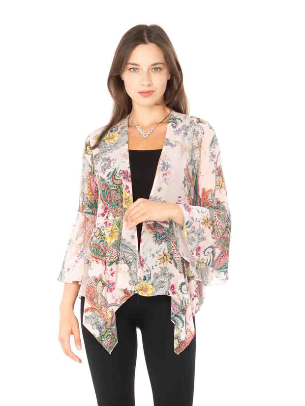 Tianello "Phelan" Print Washable Silk "Kai" Kimono-Wash