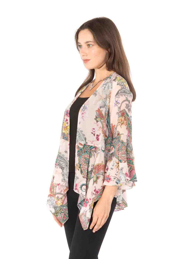 Tianello "Phelan" Print Washable Silk "Kai" Kimono-Wash