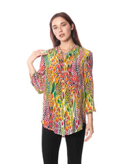 Tianello "Parimore" Print Washable Silk "Bobbie" Blouse-Wash