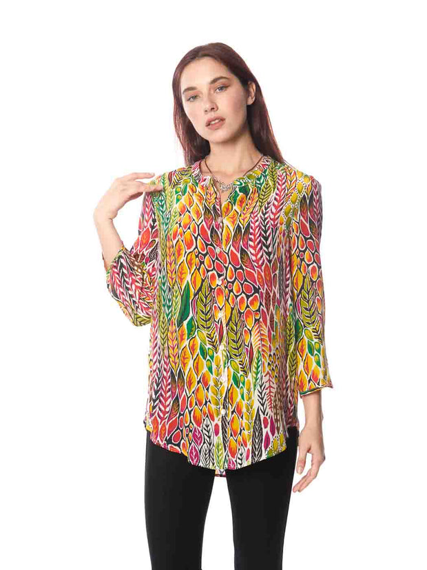 Tianello "Parimore" Print Washable Silk "Bobbie" Blouse-Wash