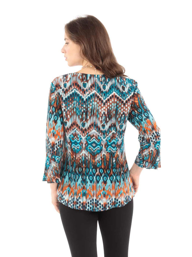 "Quito" Print  Washable Silk "Lisa" Blouse