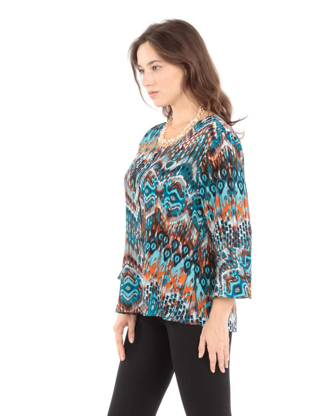 "Quito" Print  Washable Silk "Lisa" Blouse