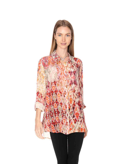 Tianello Silk "Ravani" Print  Washable Silk Loving Blouse-Wash