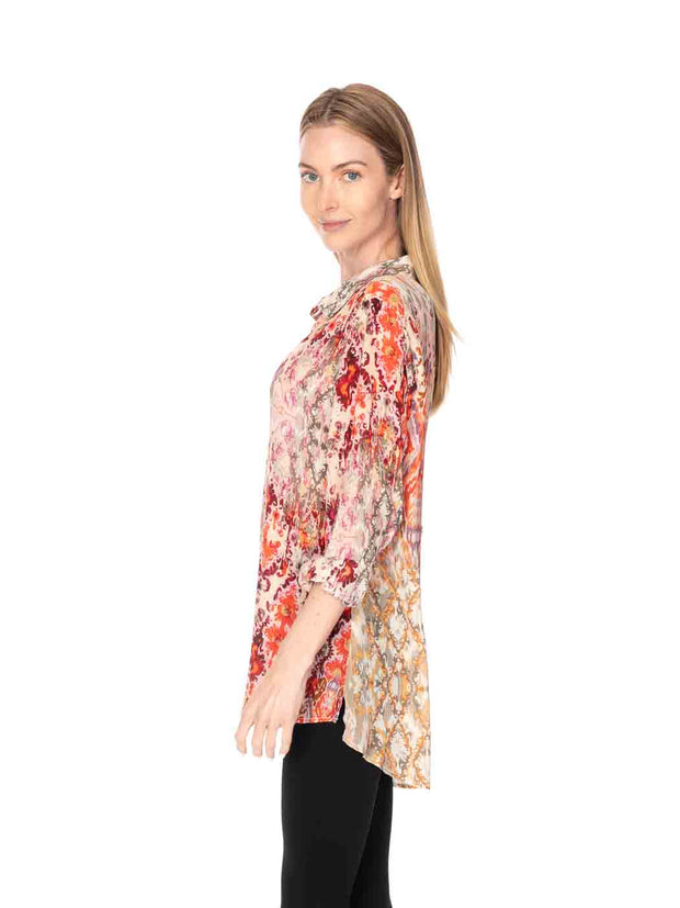 Tianello Silk "Ravani" Print  Washable Silk Loving Blouse-Wash