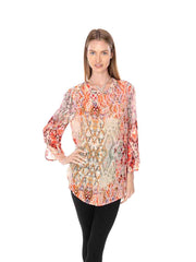 Tianello "Ravani" Print Washable Silk "Bobbie" Blouse-Wash