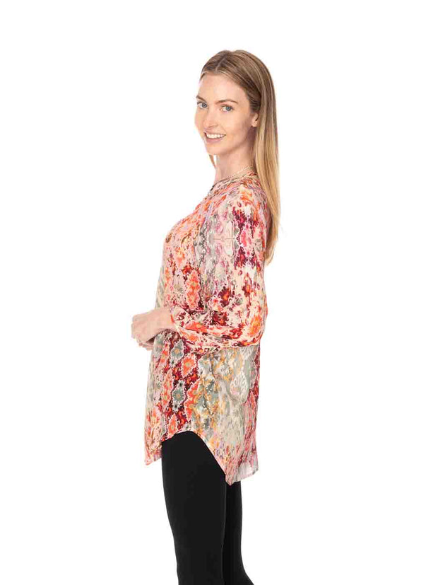 Tianello "Ravani" Print Washable Silk "Bobbie" Blouse-Wash