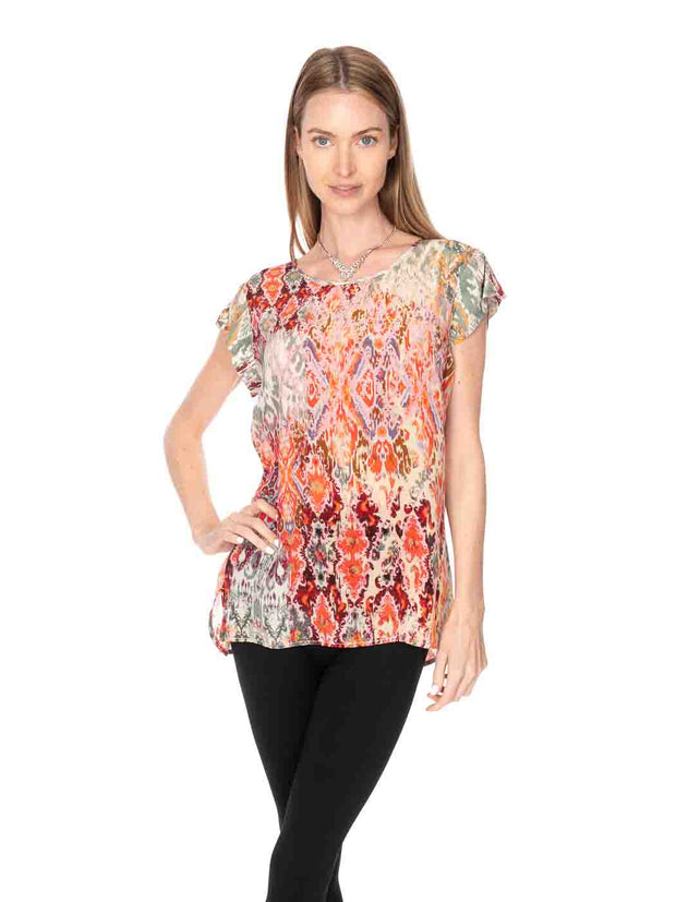 Tianello "Ravani" Print Washable Silk "Ellie" Blouse-Wash