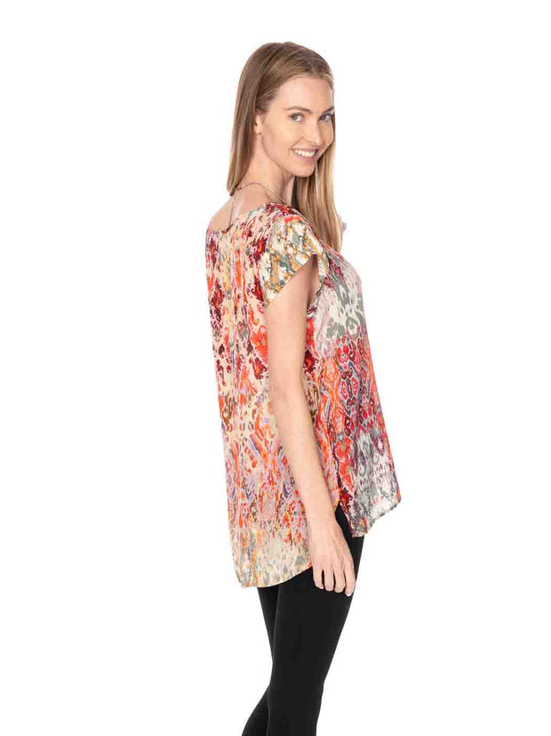 Tianello "Ravani" Print Washable Silk "Ellie" Blouse-Wash