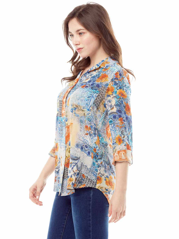 Tianello "Scarlet" Washable Silk Savoir Blouse-WashWashable Silk Savoir Blouse