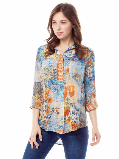 Tianello "Scarlet" Washable Silk Savoir Blouse-Wash