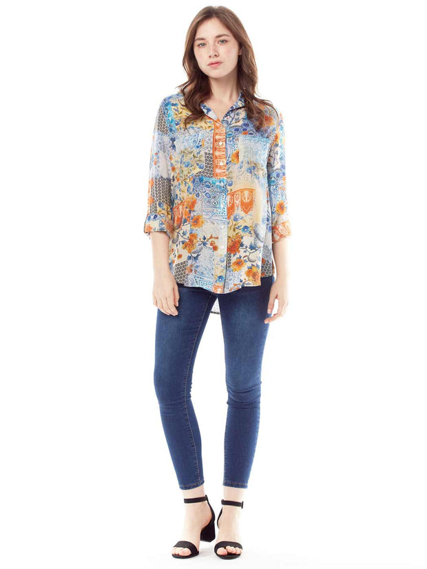 Tianello "Scarlet" Washable Silk Savoir Blouse-Wash