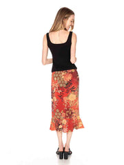 Tianello "Sakura Nights" Washable Silk Tulip Skirt-Nectar